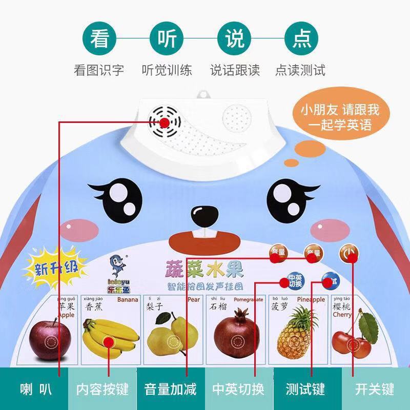 Leliyu children's early education voice and audio Wall Chart point reading literacy pinyin letters Enlightenment cognition one-piece delivery