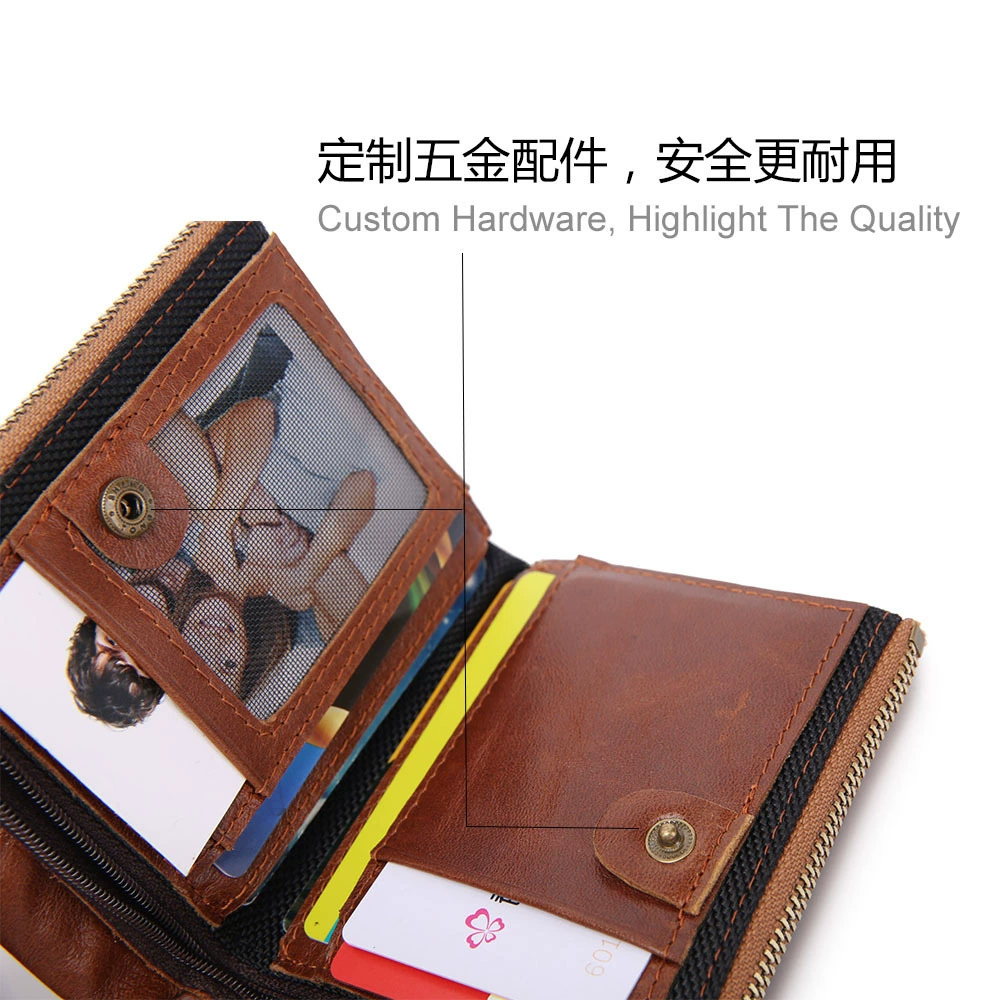 Protective wallet, retro capacious protective bag for leisure, (Cross-border trading), genuine leather