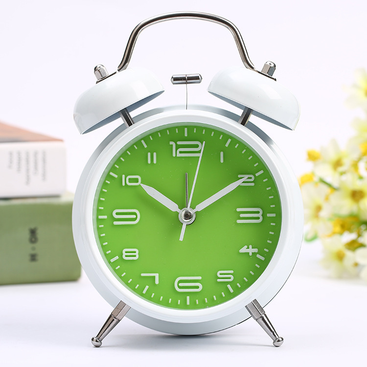 FUENTE Ventas Directas de Fábrica 4-pulgadas campana de silencio de escaneo reloj de alarma de metal palabra estéreo reloj de alarma estudiante reloj de alarma al por mayor