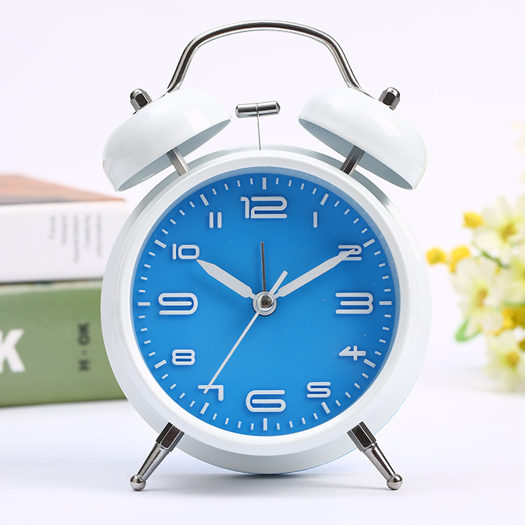 FUENTE Ventas Directas de Fábrica 4-pulgadas campana de silencio de escaneo reloj de alarma de metal palabra estéreo reloj de alarma estudiante reloj de alarma al por mayor