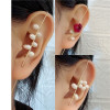 Retro epoxy resin, fresh cute earrings from pearl