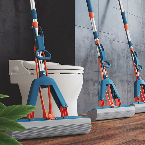 Sponge mop head squeezes water and hands-free mopping collodion household water-absorbent mop cloth lazy large size net