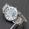 Fashionable mechanical metal men's watch, quartz watches, Korean style, Birthday gift, wholesale