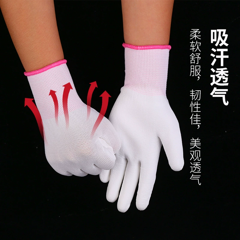 Производители поставляют пальцем перчатки с покрытием электронной фабрики перчатки 13-контактный нейлон Pu палец покрытием ладони перчатки ядро