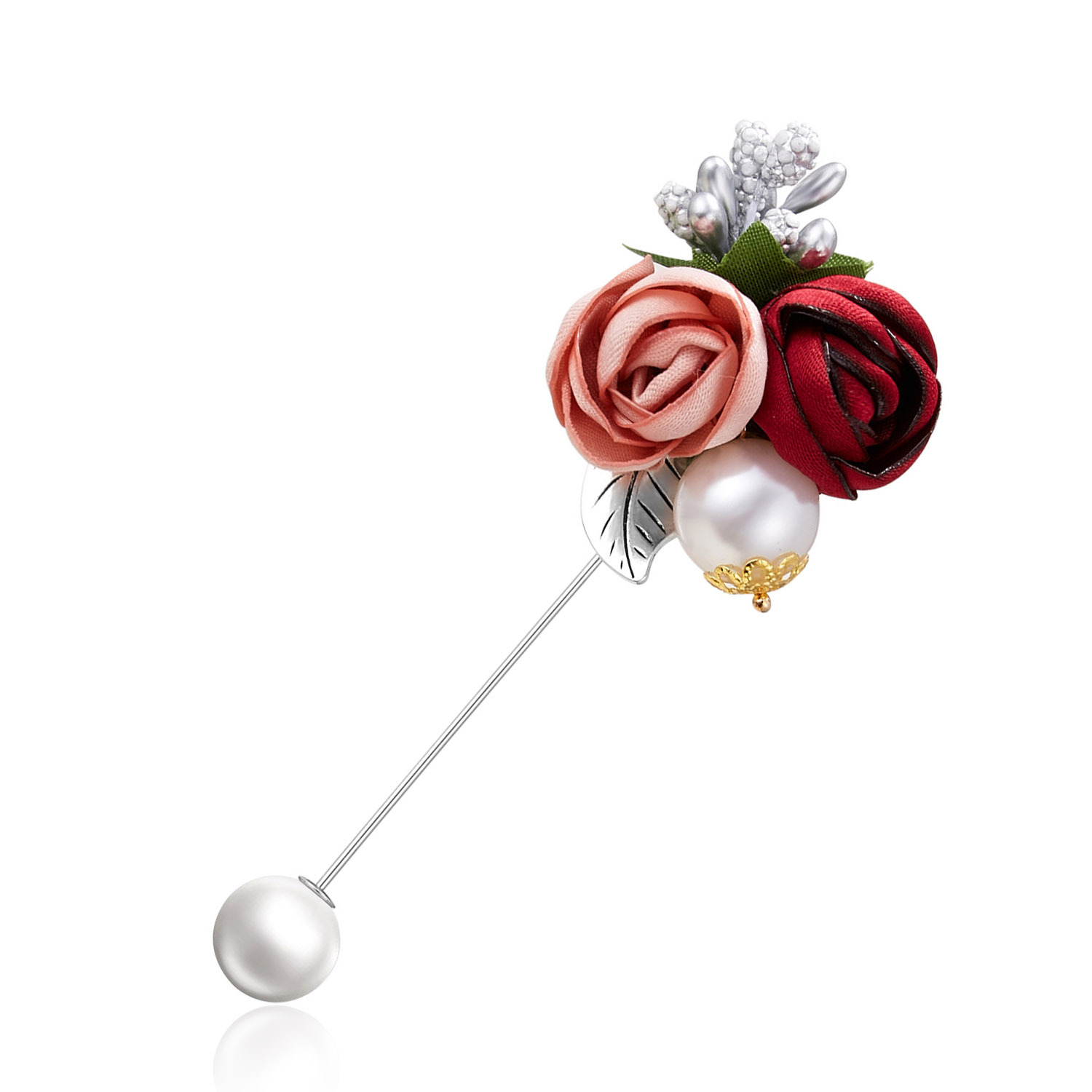 Broche baroque élégante avec filigrane émail et cristaux floraux_voghion.com