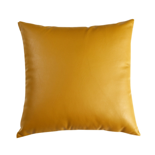 ins Solid Color Nordic PU Leather Pillow Cover Amazon Sofa Car Living Room Office Soft Upholstery Cushion Lumbar Backrest