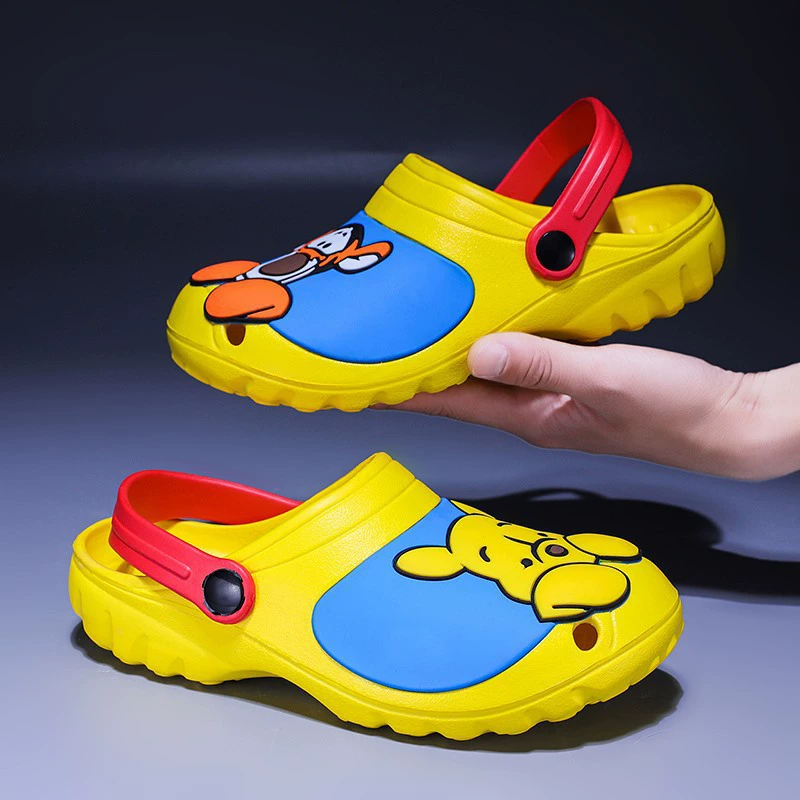 2022 летний горячий стиль домашний Противоскользящий мультяшный желтый медведь семейный мягкий каблук для пар с более гладким противоскользящим покрытием