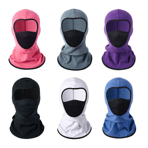 Cross-border outdoor warm motorcycle riding mask plus velvet, breathable, windproof and cold-proof masked hood, German velvet hood
