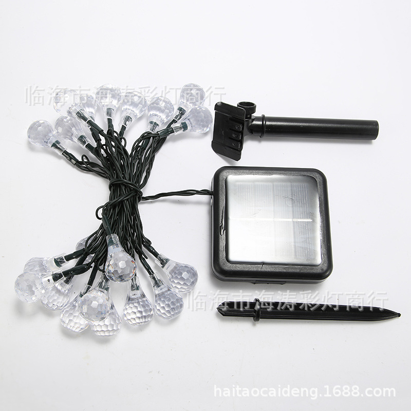Lámpara de color de cono de hielo solar Lámpara de día de Navidad Lámpara impermeable de baja presión Lámpara de gotas de agua LED Lámpara solar de gotas de agua