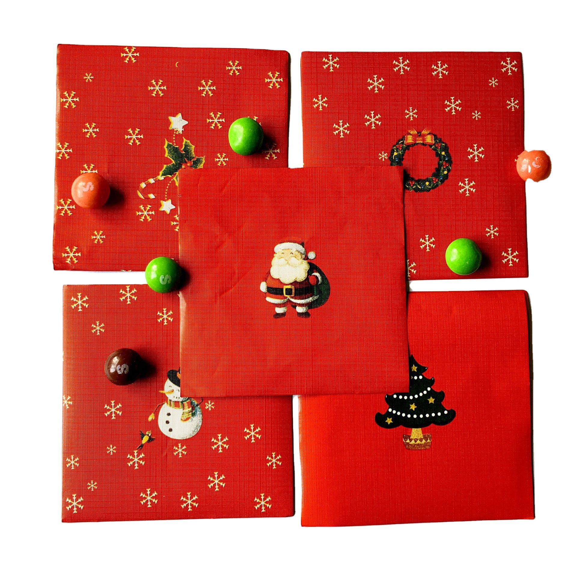 铝箔纸 食品 巧克力包装纸 定制糖果包装锡箔纸 圣诞红色布纹系列