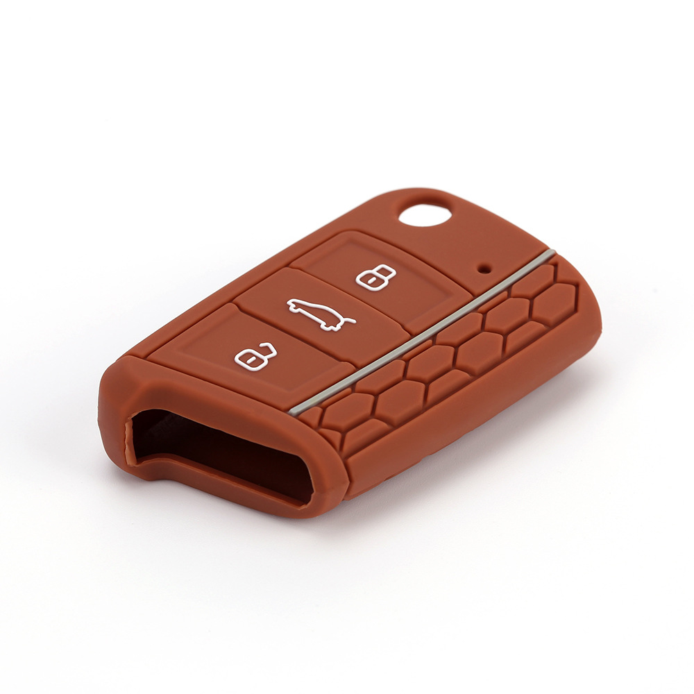 Aplicable a Volkswagen Golf 7 panal Borde de silicona llave caso lingdu flexible pegamento epoxi línea roja coche control remoto caso