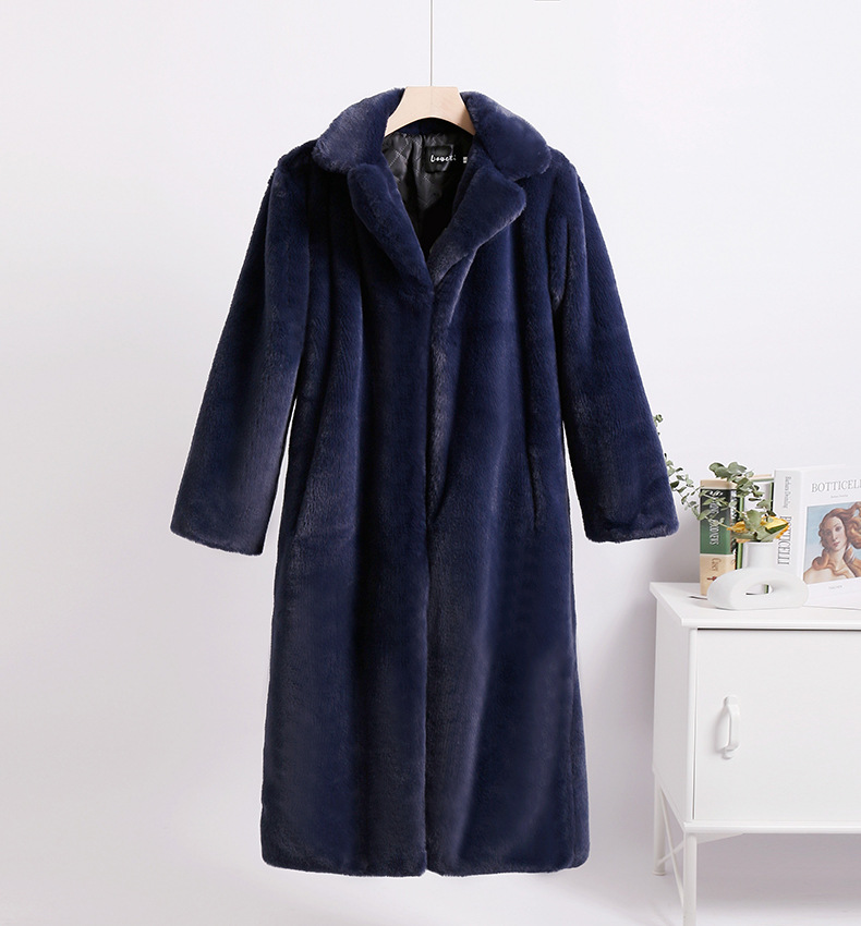 Dameskleding Winter losse nerts fluwelen bont splitsen middellange jas bont pak kraag damesjas_voghion.com