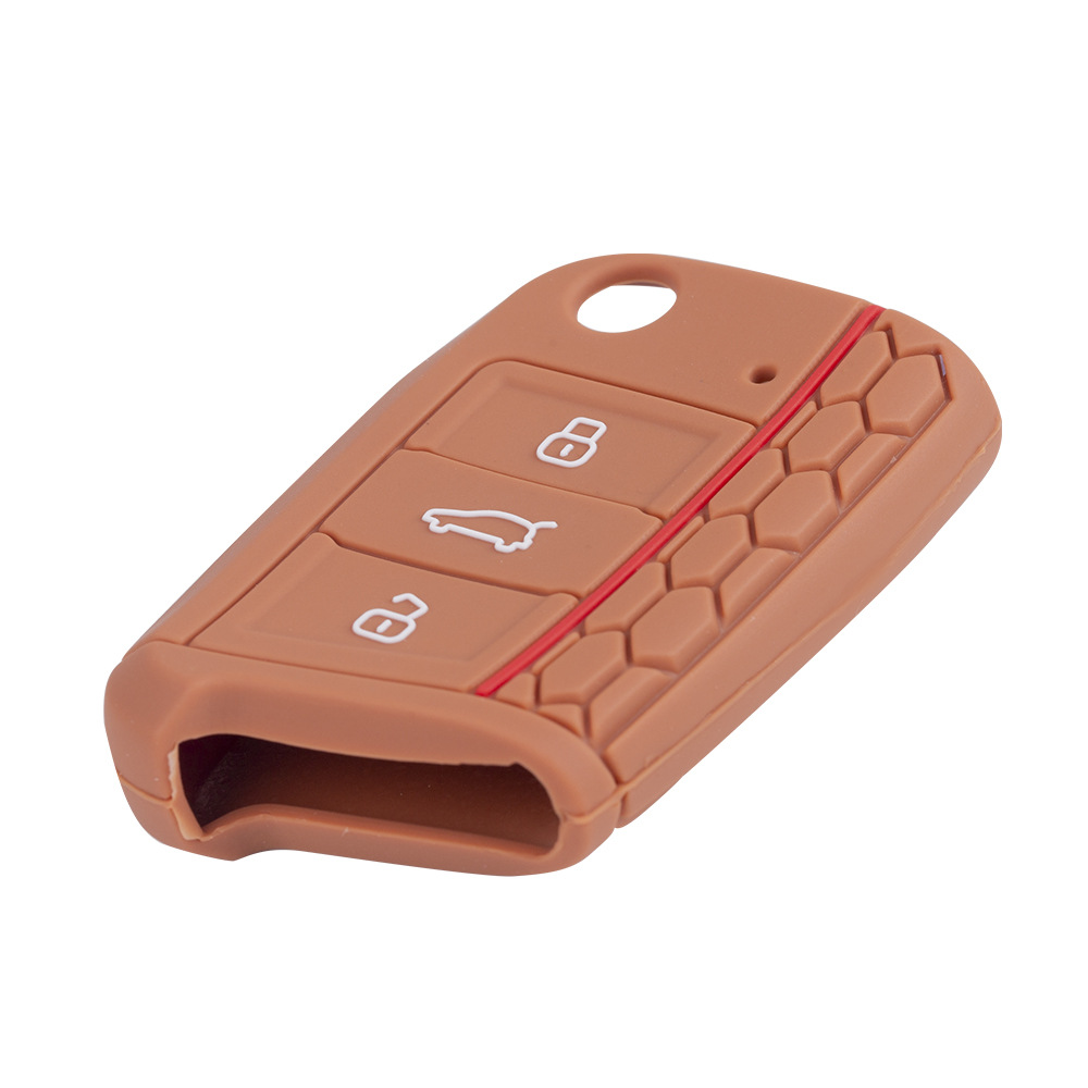 Aplicable a Volkswagen Golf 7 panal Borde de silicona llave caso lingdu flexible pegamento epoxi línea roja coche control remoto caso