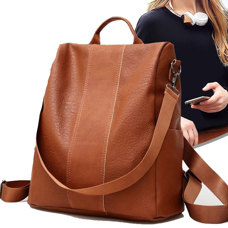 Backpack for Women 2024 New Korean Style Mommy Bag Large Capacity Anti-Theft School Bag Versatile Fashionable Casual Soft Leather Backpack