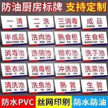 厨房标识牌酒店餐厅食堂后厨卫生分类牌清洗池洗菜池洗鱼池标示牌