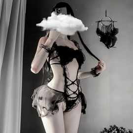 新款情趣内衣可爱俏皮连体女佣 性感透视网纱角色扮演制服代发