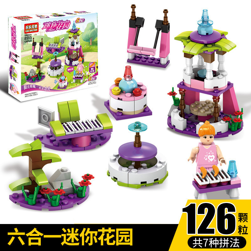 Los niños de bricolaje bloques de construcción de coche famoso coche de carreras 4-en-1 pequeña partícula juguetes educativos