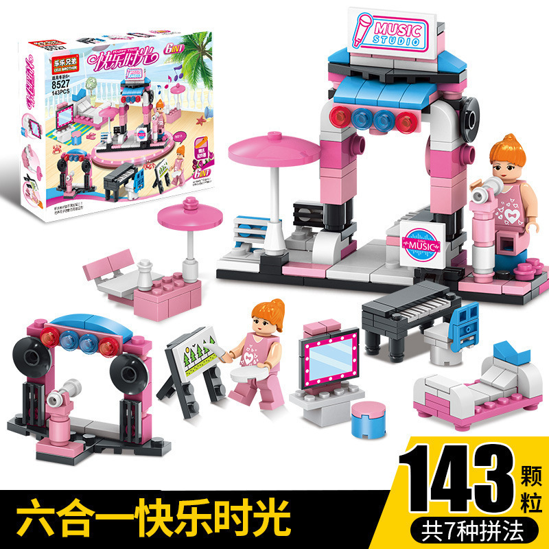 Los niños de bricolaje bloques de construcción de coche famoso coche de carreras 4-en-1 pequeña partícula juguetes educativos