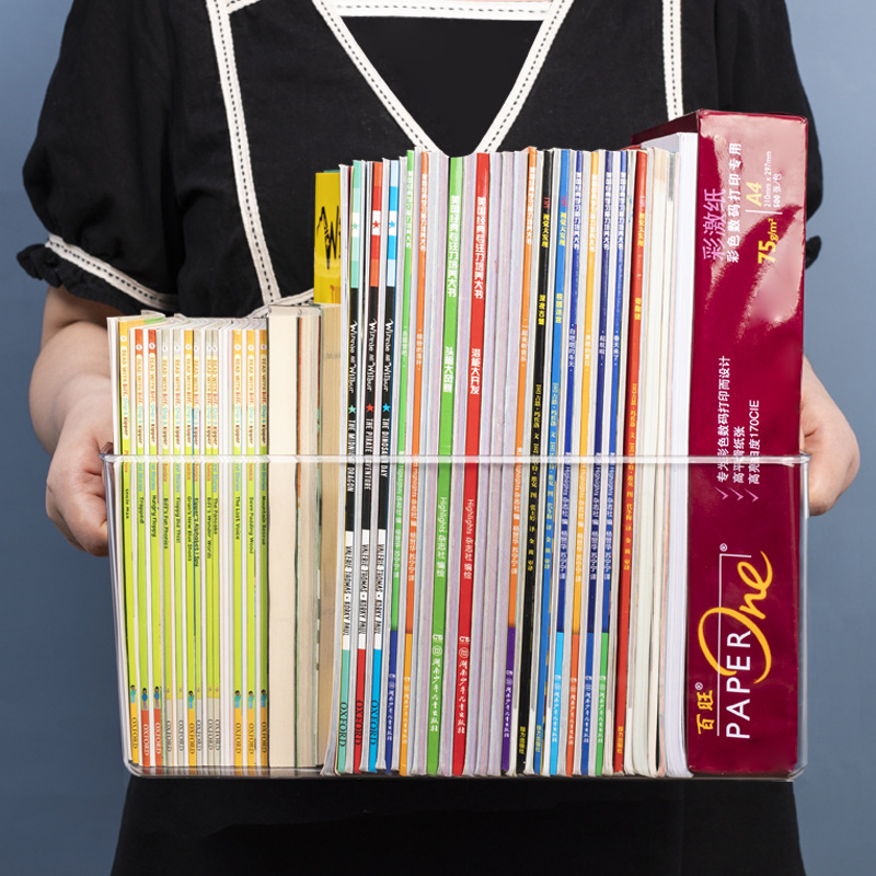 Book Storage Box Children's Picture Book Oxford Tree Student Book Arrangement Artifact Book Box Rack Basket Transparent Storage Box