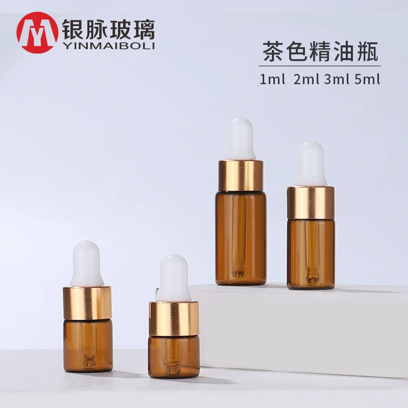 Серебряная Вена на складе 1 мл 2 мл 3 мл 5 мл коричневый Небольшой флакон с эфирным маслом небольшая бутылка-капельница пробная упаковка небольшая бутылка для образцов