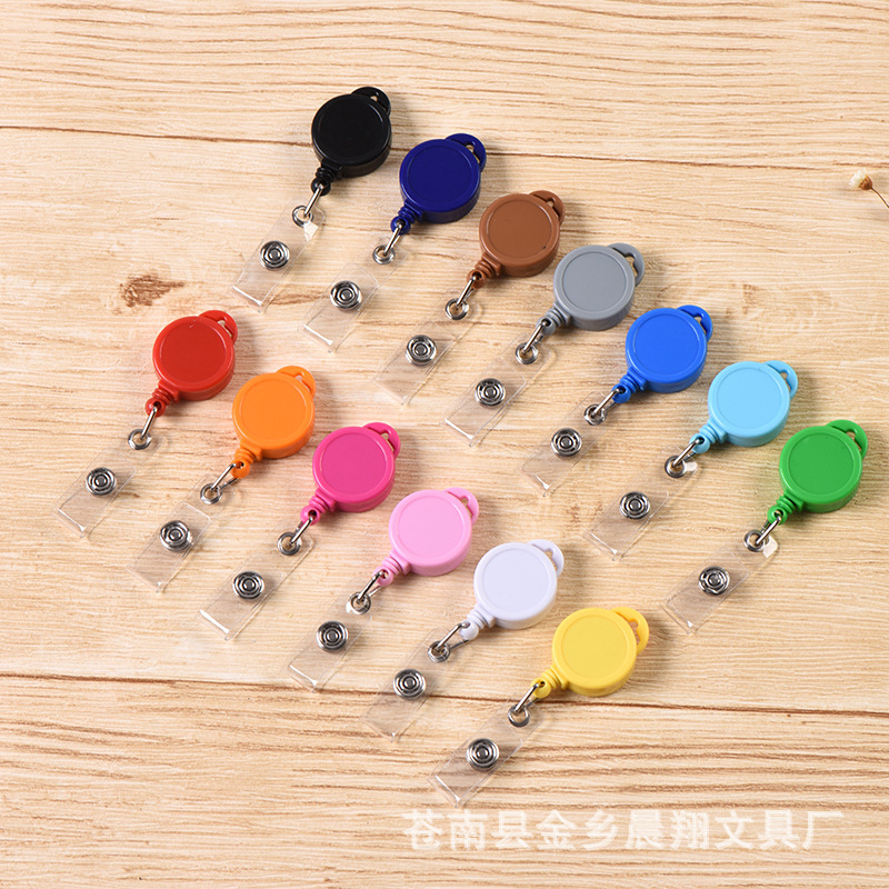 25mm Small Solid Color Round Retractable Buckle Plastic Retractable Buckle Retractable Badge Holder Custom Retractable Buckle