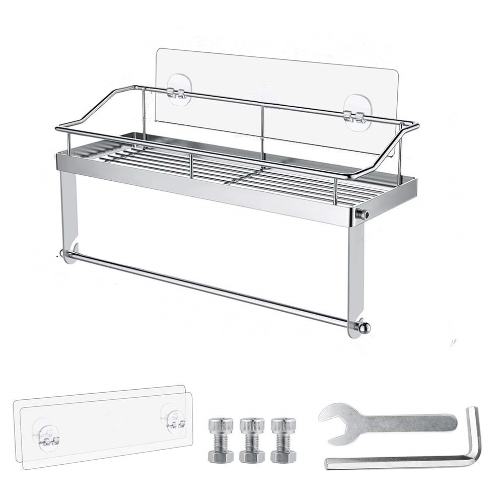 Suministro directo de fábrica Punch-libre baño adhesivo de acero inoxidable de almacenamiento en rack titular de tejido de cocina