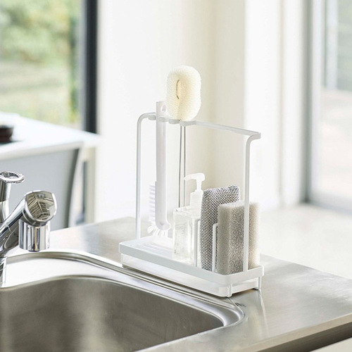 Japanese simple modern kitchen storage rack desktop rag storage rack iron multi-functional sponge drain rack