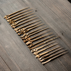 茶針簪子竹雕普洱茶撬茶針茶刀茶錐茶撥通壺針竹簪髮簪茶道六君子