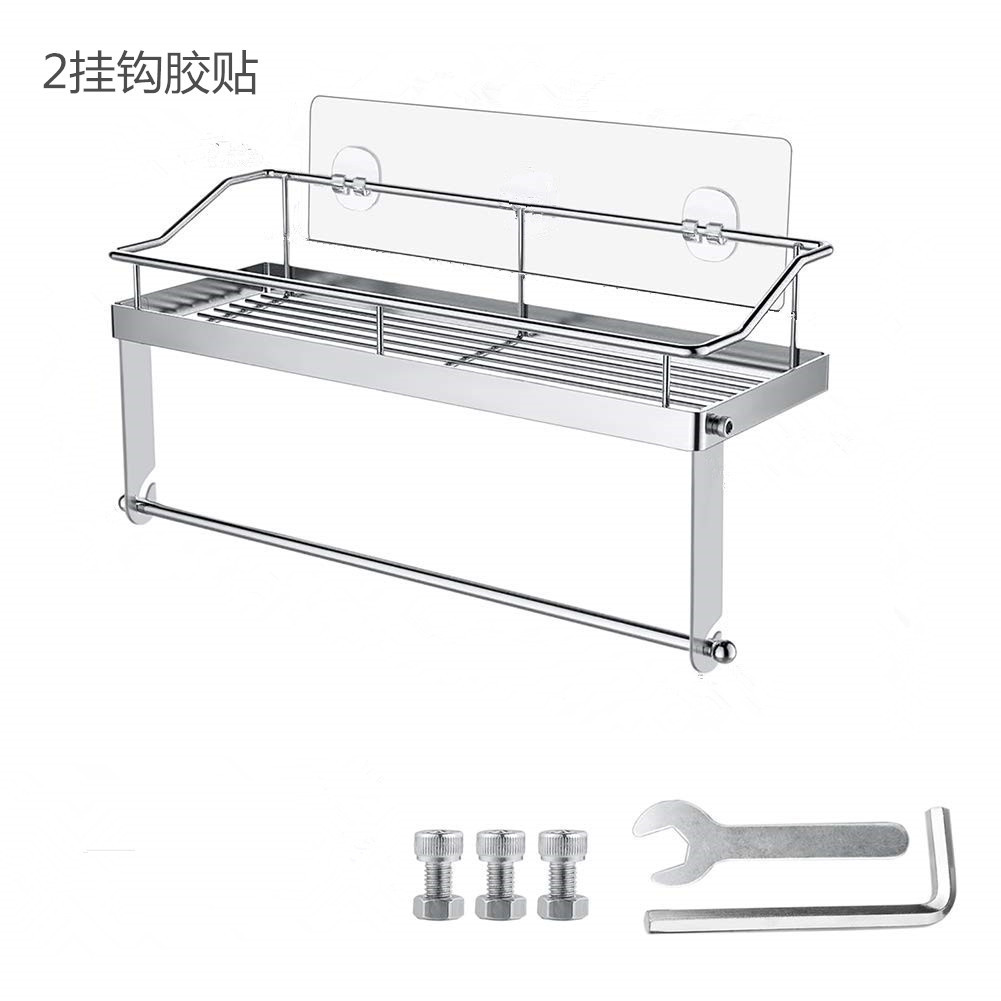 Suministro directo de fábrica Punch-libre baño adhesivo de acero inoxidable de almacenamiento en rack titular de tejido de cocina