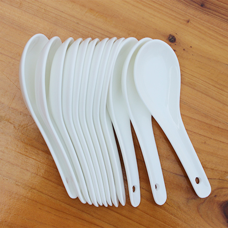 공장 도매 세라믹 스푼 도매 2 바늘 스푼 호텔 식기 스푼 스푼 3 꽃과 곡선 스푼