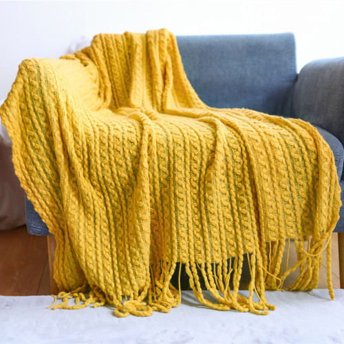 Sofa blanket knitted blanket Nordic sofa towel cover tassel wool blanket air conditioning blanket nap blanket bedside blanket