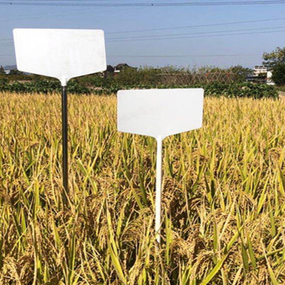 加厚园艺标签大号插地杆植物标记牌水稻玉米试验标牌全景插地牌