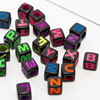 Fluorescence square acrylic beads with letters, accessory, wholesale