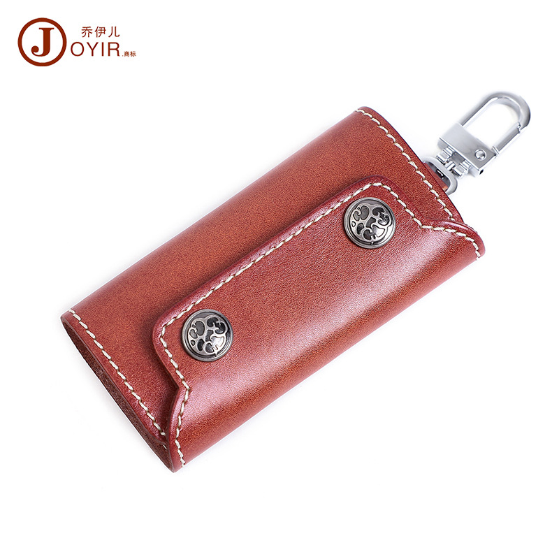 Keychain Plant Tanned Leather Handmade Household Keychain Cover Top Layer Calfskin Mini Retro Genuine Leather Keychain Wholesale