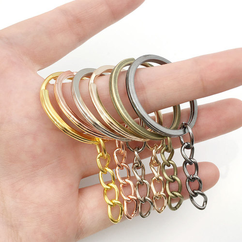 1 key ring with chain 30mm key ring metal alloy key ring diy accessories key ring available in multiple colors