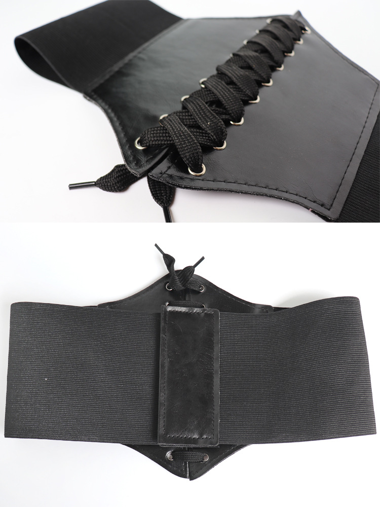 Estilo europeo y americano cinturón elástico ancho estilo coreano cintura elástica sello decoración de las mujeres con vestido simple moda todo partido suéter