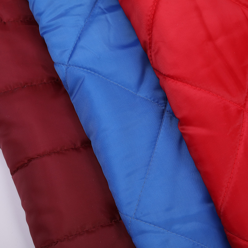 厂家现货 涤塔夫绗缝格子绗棉 秋冬面料保暖羽绒服棉服装挡风布料