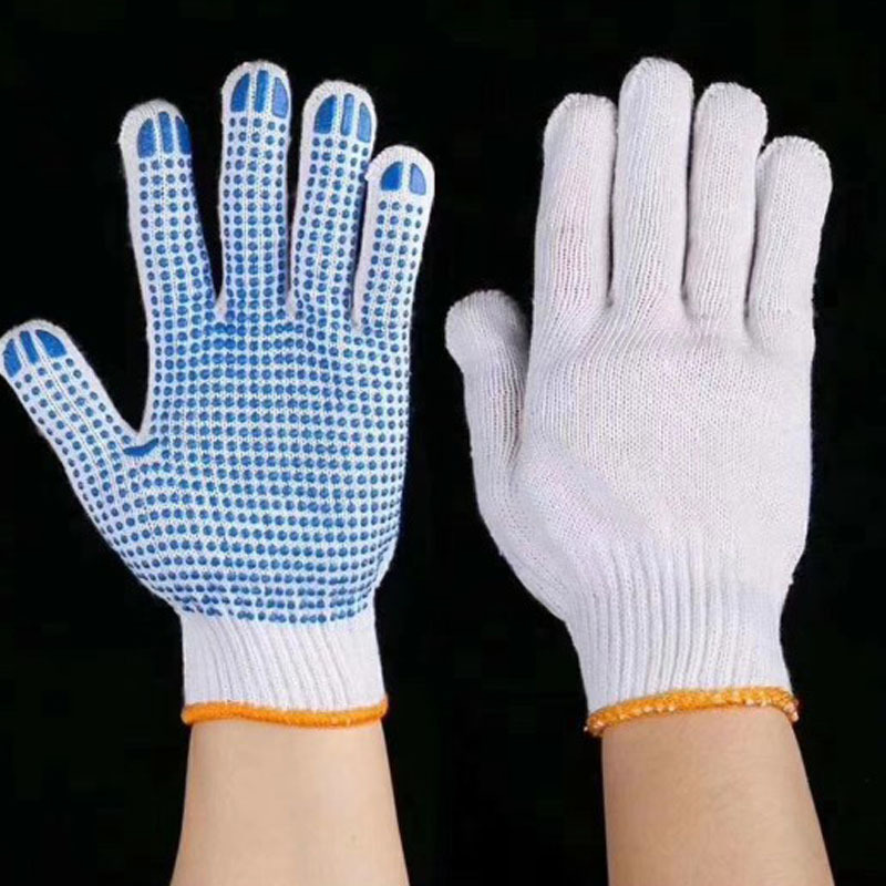 棉纱劳保手套点塑点胶工作手套棉线防滑工地搬运点珠手套600克