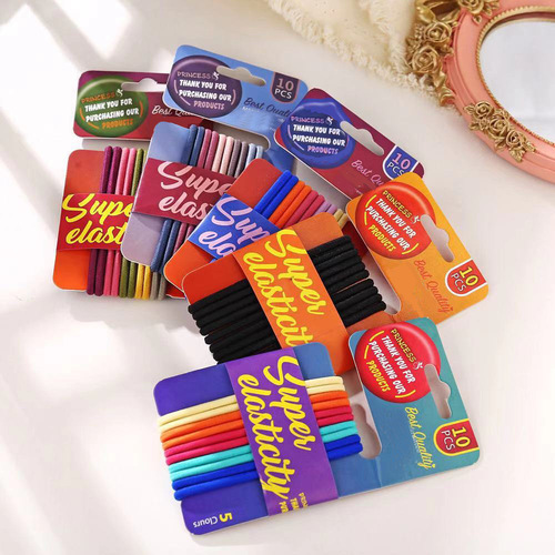 Ins Internet celebrity basic high elastic color nylon headband rubber band hair accessories 10 pieces for hair