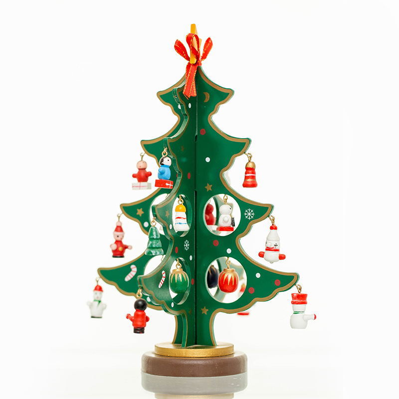 Árbol de Navidad de madera DIY, regalo de Navidad, decoración de escritorio, decoración de escaparate, decoración para el hogar y centros comerciales