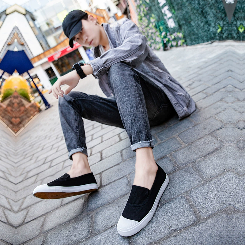 Весна 2020, новая женская обувь без шнуровки, дышащие маленькие белые туфли, Студенческая парусиновая обувь, повседневная мужская обувь