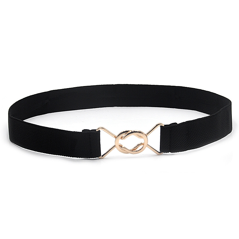 Nuevo solo anillo negro japonés simple elástico cintura sello vestido de las mujeres cinturón Delgado anillo hebilla cintura sello