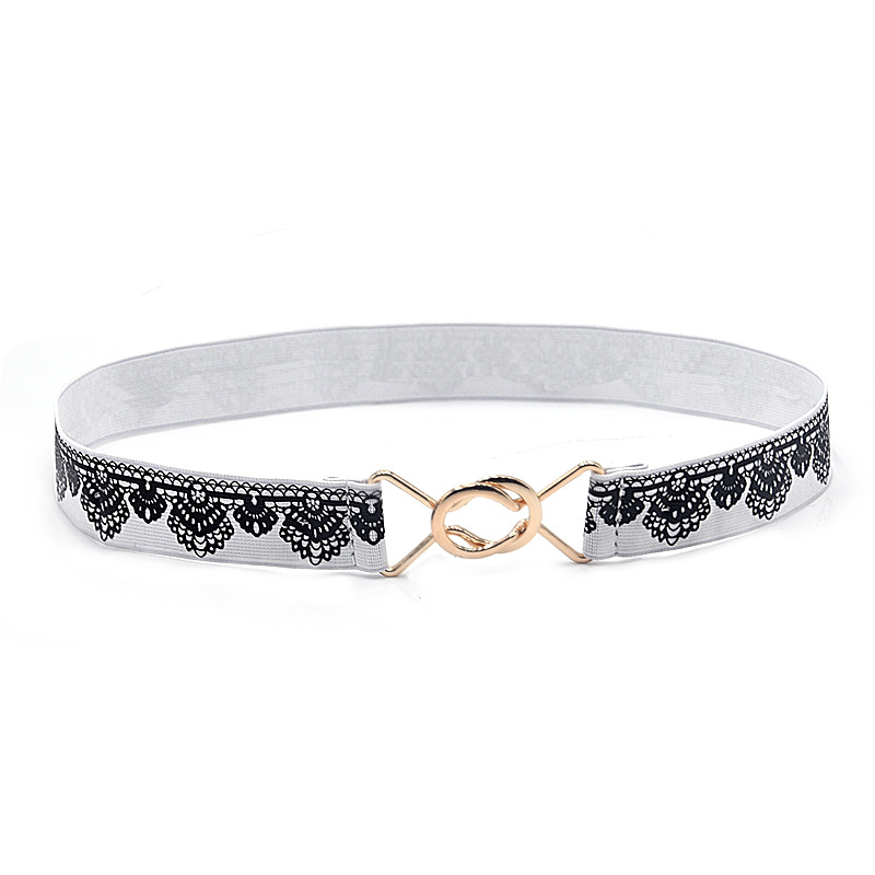 Nuevo solo anillo negro japonés simple elástico cintura sello vestido de las mujeres cinturón Delgado anillo hebilla cintura sello