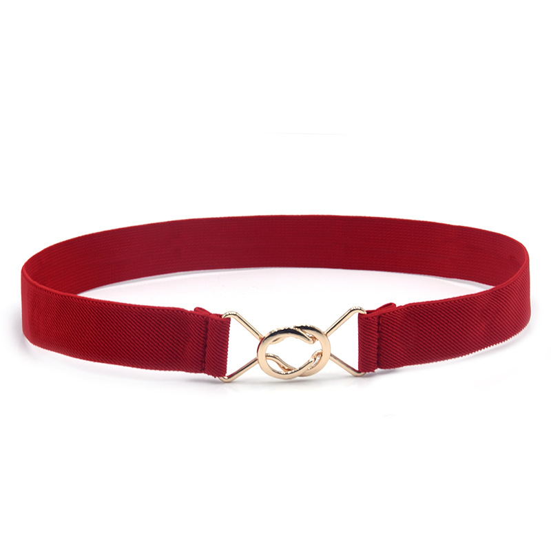 Nuevo solo anillo negro japonés simple elástico cintura sello vestido de las mujeres cinturón Delgado anillo hebilla cintura sello