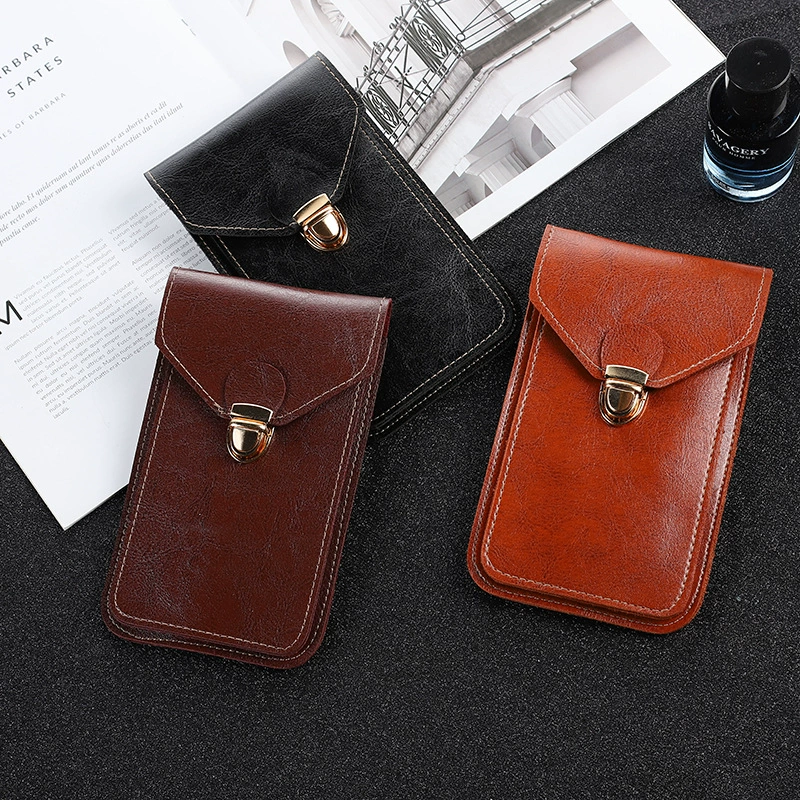 Polyurethane travel belt bag, handheld small buckle, waterproof wallet