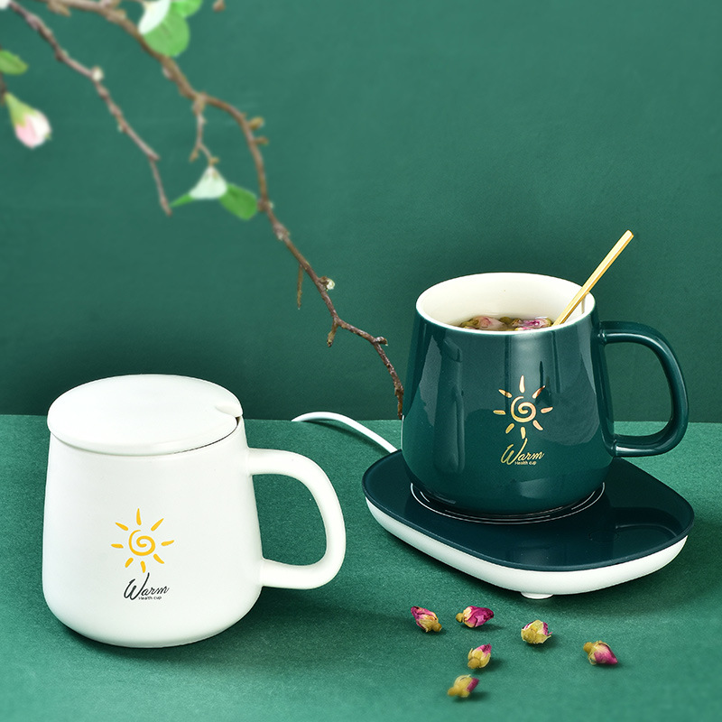 55 degree creative warm thermostatic Cup automatic heat preservation heating coaster milk mug ceramic cup Cup Cup