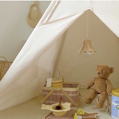 Ins Nordic-style children's room rattan pendant light boutique genuine rattan weaving decorative hand-woven lampshade photography prop