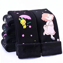 冬款七彩棉印花儿童打底裤加绒加厚女童一体裤儿童保暖裤厂家直销