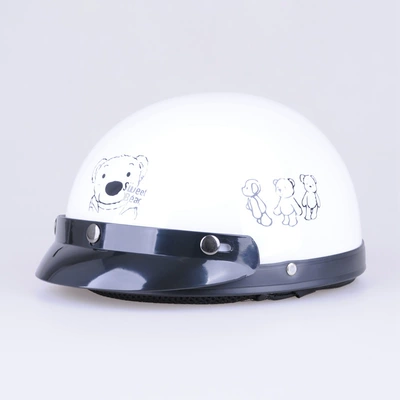 Motorcycle Electric Helmet for Men: Motosiklet kaskı (dəbilqə) - white-bear-hat-brim