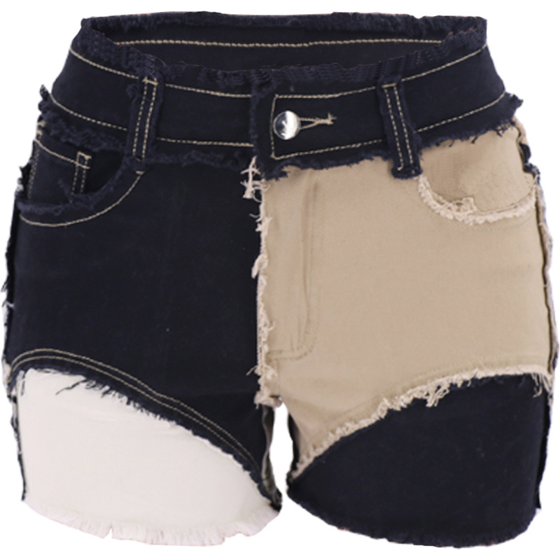 2023 verano suministro directo de fábrica europeo y americano Amazon nueva alta calidad multi-color costura estiramiento ropa de mujer pantalones cortos de mezclilla